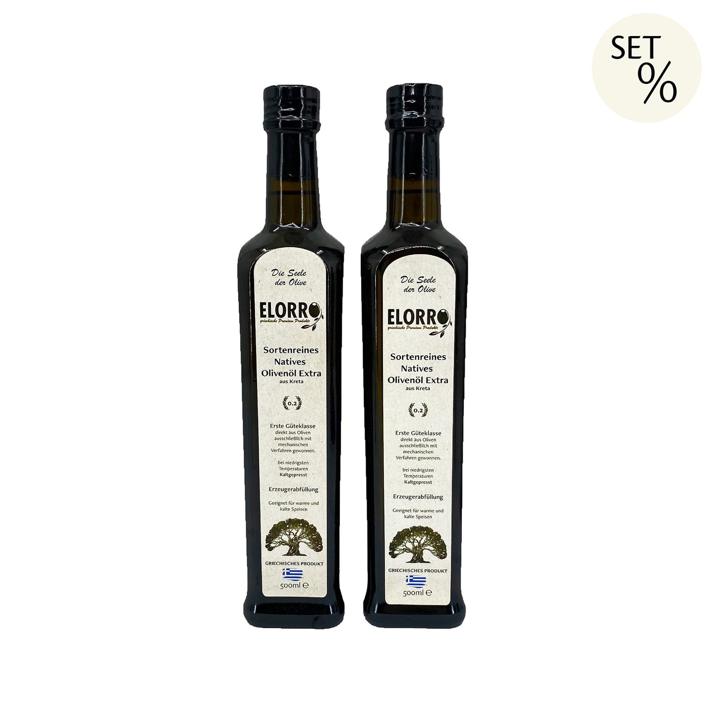 Olivenöl Set 2 Flaschen je 500 ml