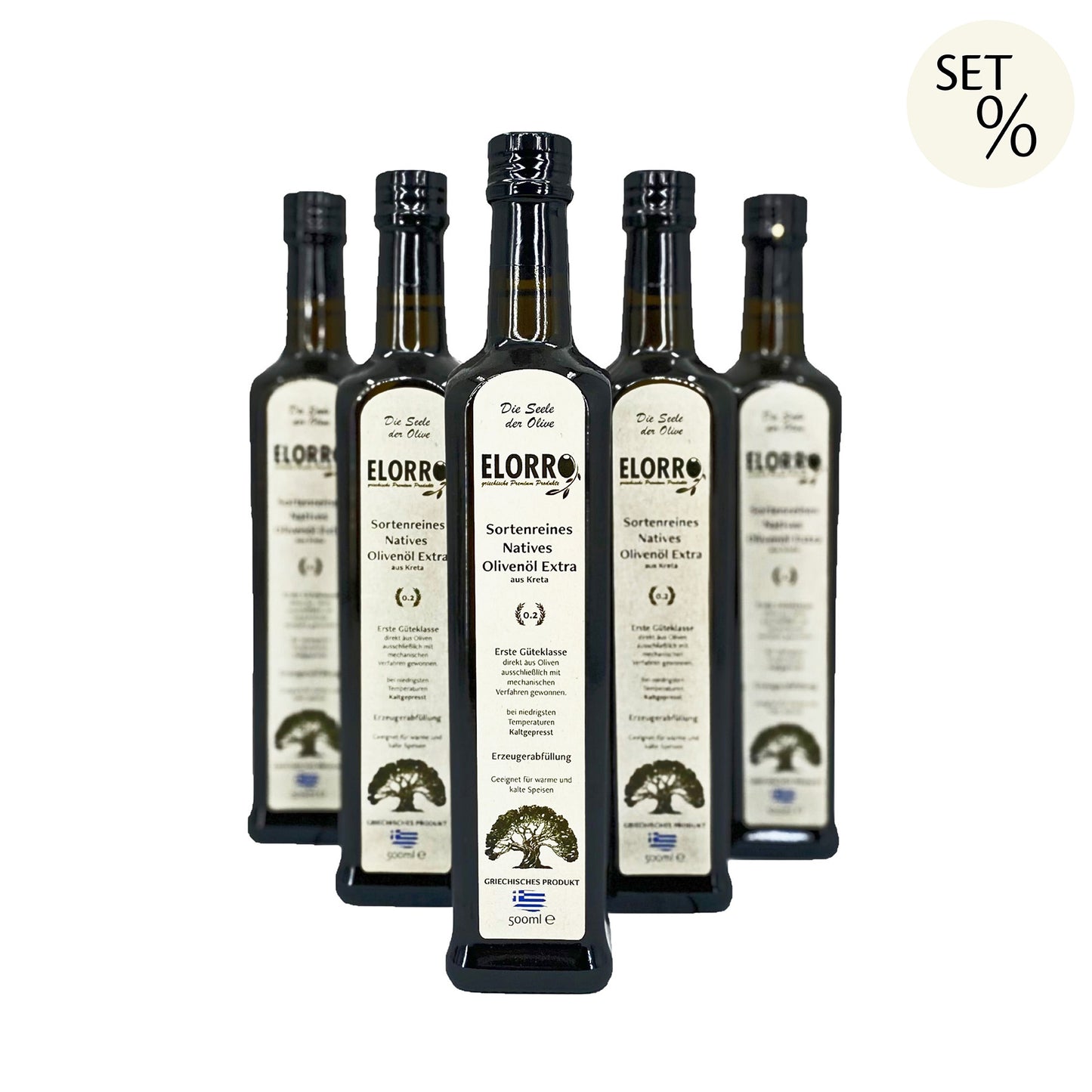 Olivenöl Set 5 Flaschen je 500 ml